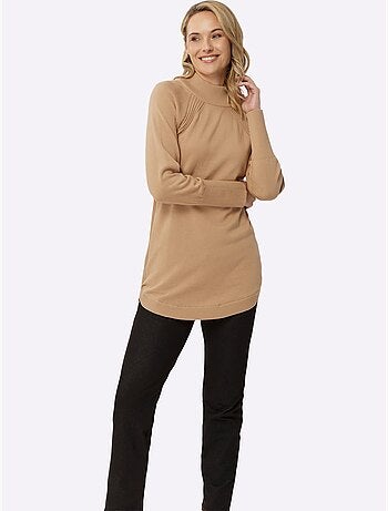 Pull Long Pur Coton - Taille Standard - Moda Vilona