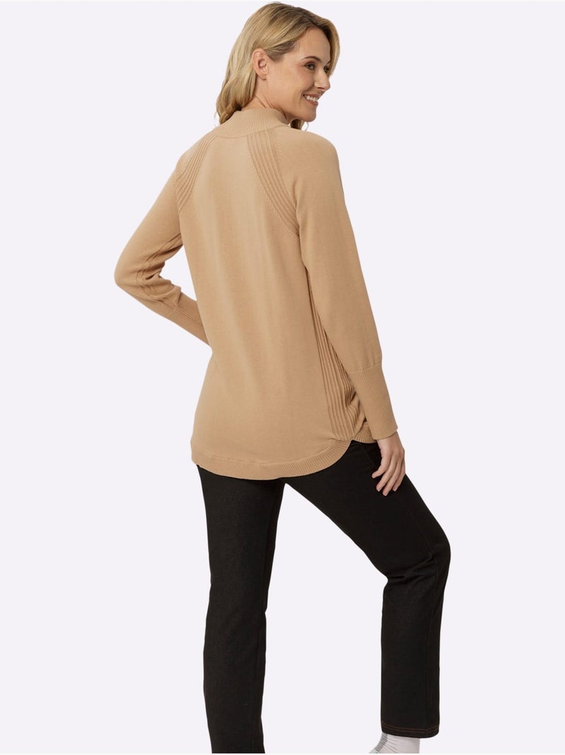 Pull Long Pur Coton - Taille Standard - Moda Vilona Doré - Kiabi