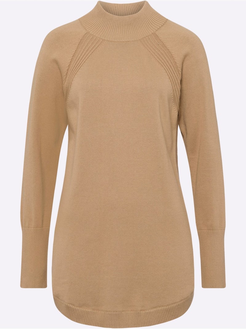 Pull Long Pur Coton - Taille Standard - Moda Vilona Doré - Kiabi