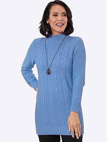 Pull Long Pur Coton - Taille Standard - Witt
