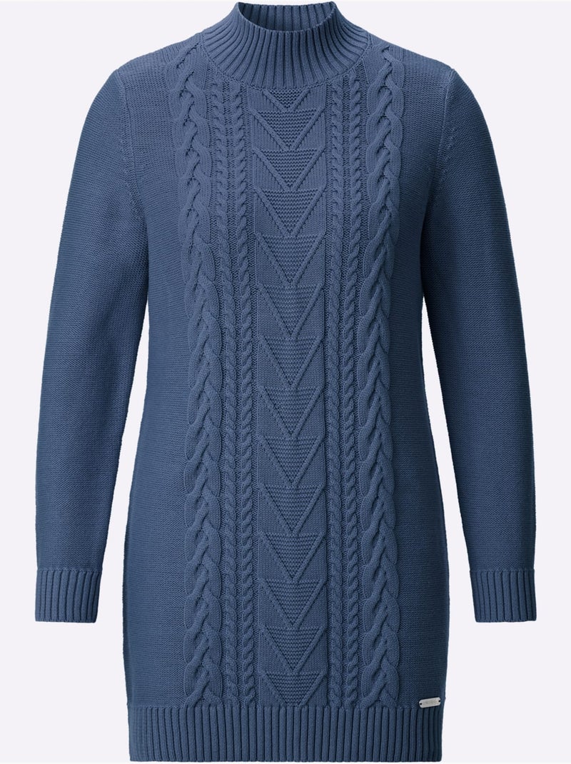 Pull Long Pur Coton - Taille Standard - Witt Bleu jean - Kiabi