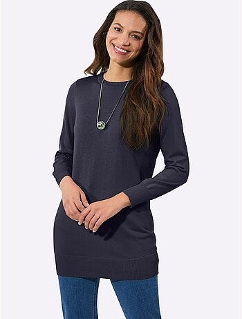 Pull Long Pur Coton - Taille Standard - Witt