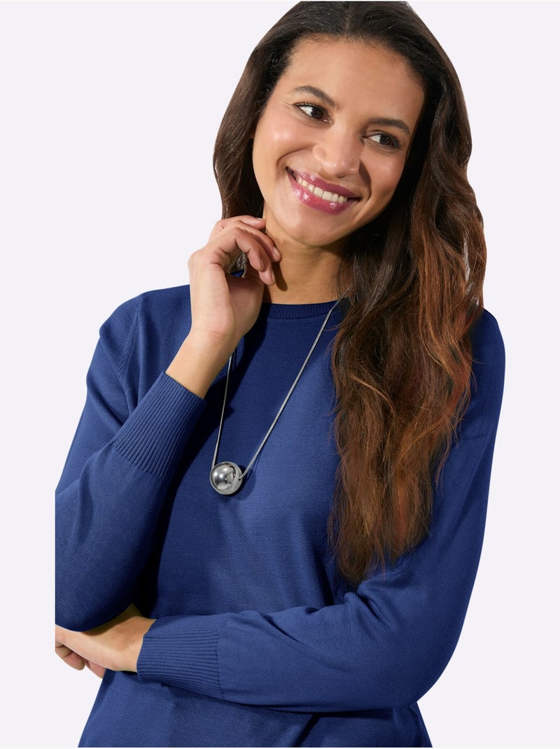 Pull Long Pur Coton - Taille Standard - Witt Bleu roi - Kiabi
