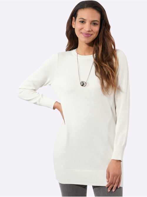 Pull Long Pur Coton - Taille Standard - Witt - Kiabi Pull Long Pur Coton - Taille Standard - Witt - Kiabi