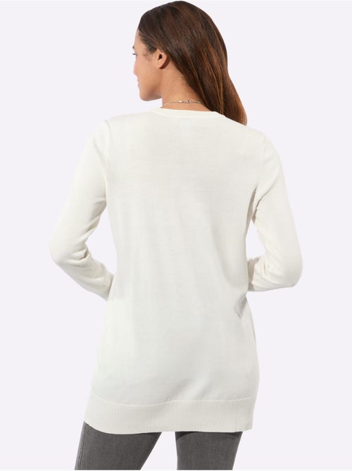 Pull Long Pur Coton - Taille Standard - Witt - Kiabi Pull Long Pur Coton - Taille Standard - Witt - Kiabi