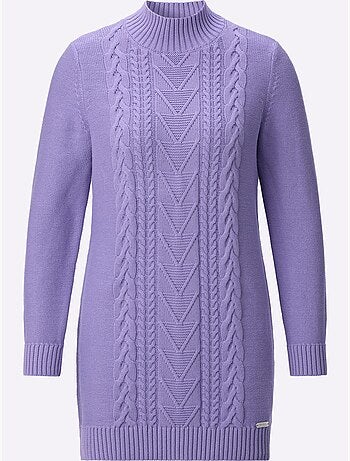 Pull Long Pur Coton - Taille Standard - Witt