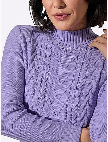 Pull Long Pur Coton - Taille Standard - Witt