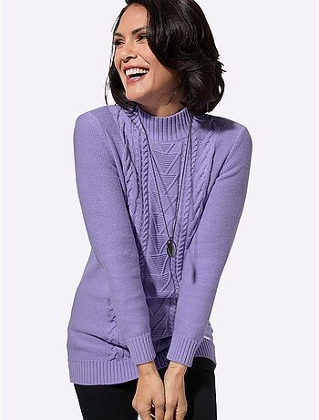 Pull Long Pur Coton - Taille Standard - Witt