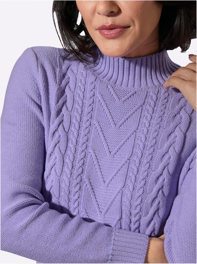 Pull Long Pur Coton - Taille Standard - Witt Lavande - Kiabi