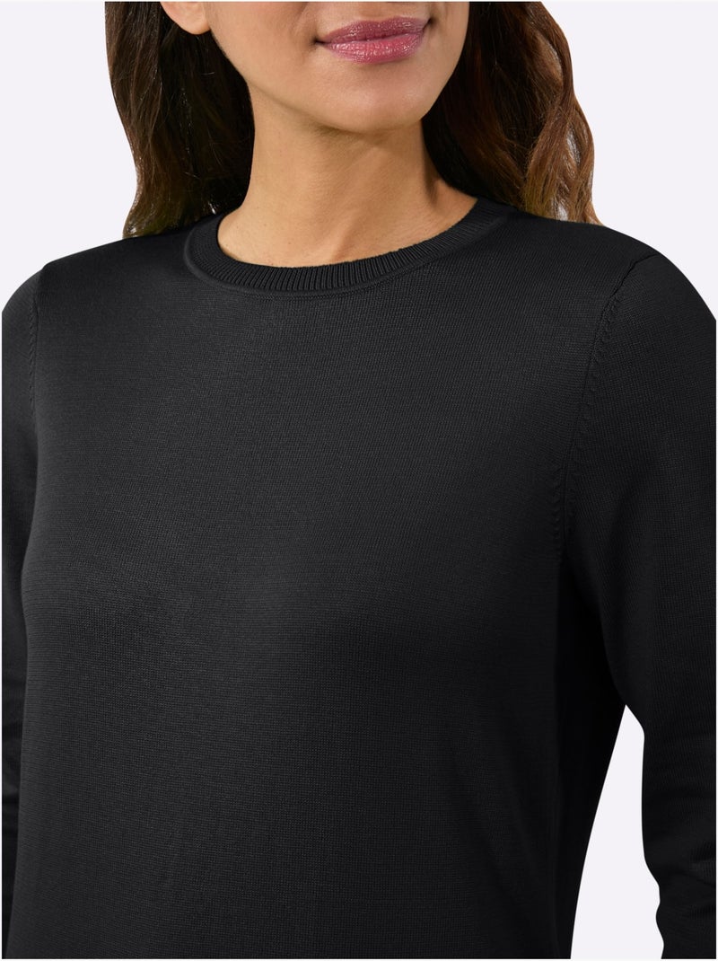 Pull Long Pur Coton - Taille Standard - Witt Noir - Kiabi