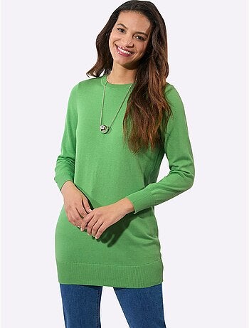 Pull Long Pur Coton - Taille Standard - Witt