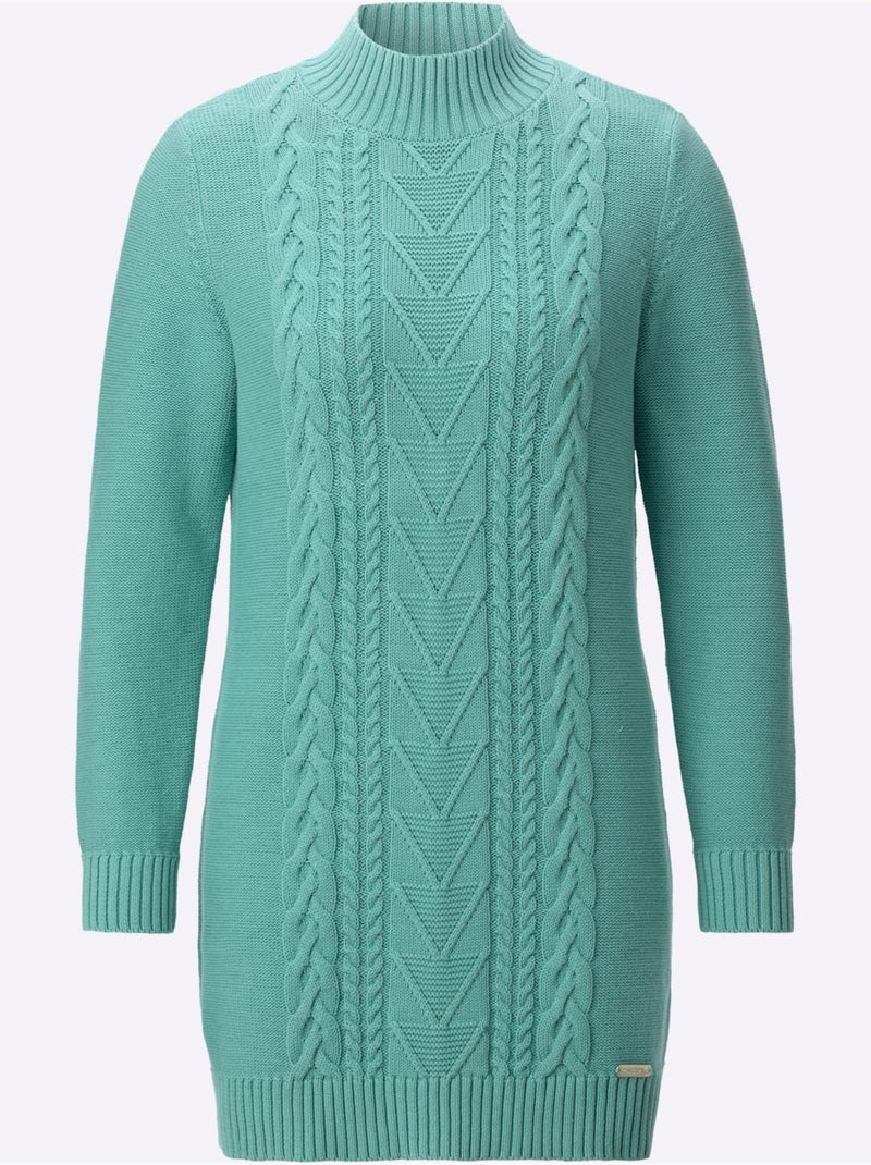 Pull Long Pur Coton - Taille Standard - Witt Vert Sauge - Kiabi
