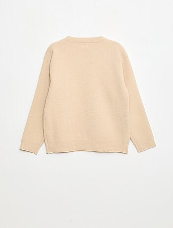 Pull loose col rond uni