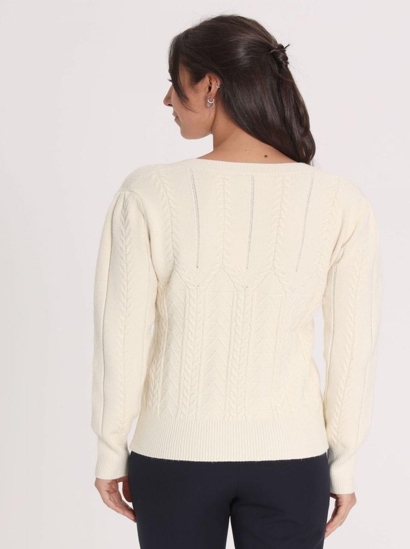 Pull LOUA Ecru Pull plongeant Ecru - Kiabi
