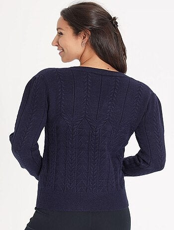 Pull Loua Navy | Gerard Pasquier Avec Col Plongeant | Gerard Pasquier