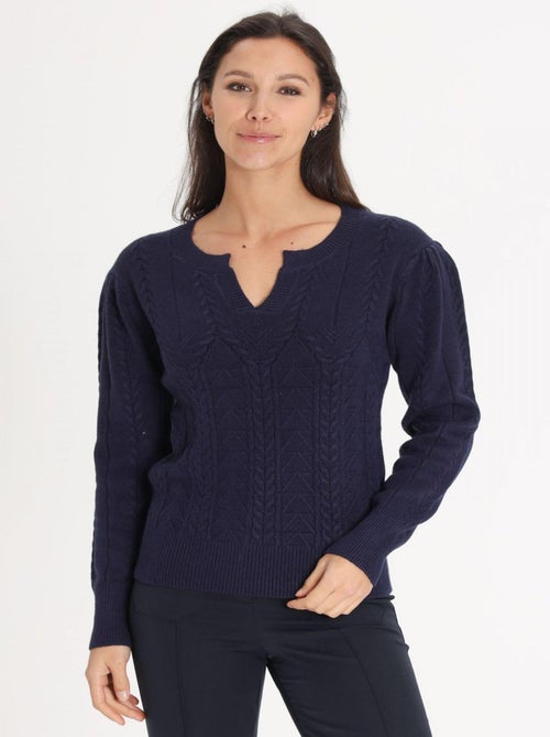 Pull Loua Navy | Gerard Pasquier Avec Col Plongeant | Gerard Pasquier - Kiabi