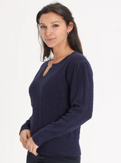Pull Loua Navy | Gerard Pasquier Avec Col Plongeant | Gerard Pasquier - Kiabi