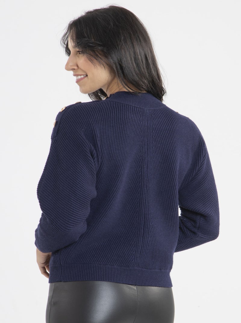 Pull Mail Marine Pulls cheminée Bleu marine - Kiabi