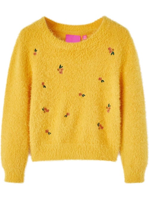 Pull maille à col rond broderies fleurs - vidaxl - Kiabi Pull maille à col rond broderies fleurs - vidaxl - Kiabi