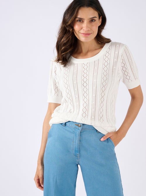 Pull maille ajourée - Damart - Kiabi