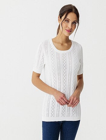 Pull maille ajourée - Damart