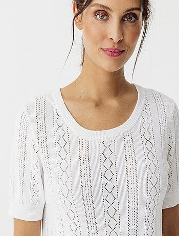 Pull maille ajourée - Damart