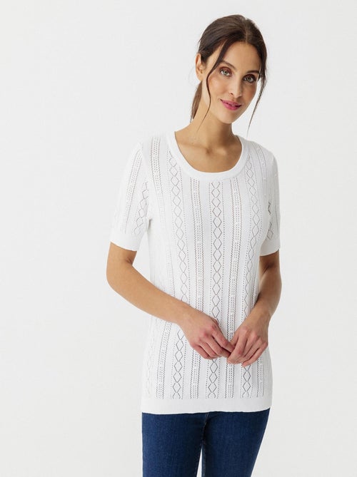 Pull maille ajourée - Damart - Kiabi