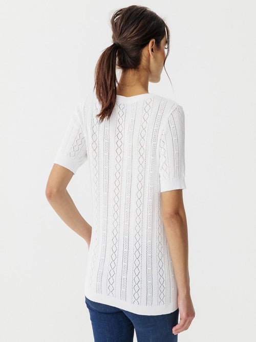 Pull maille ajourée - Damart - Kiabi