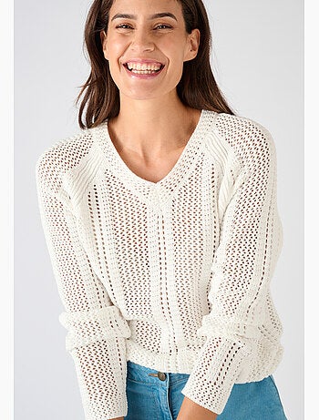 Pull maille ajourée - Damart