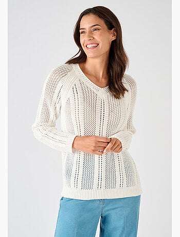 Pull maille ajourée - Damart