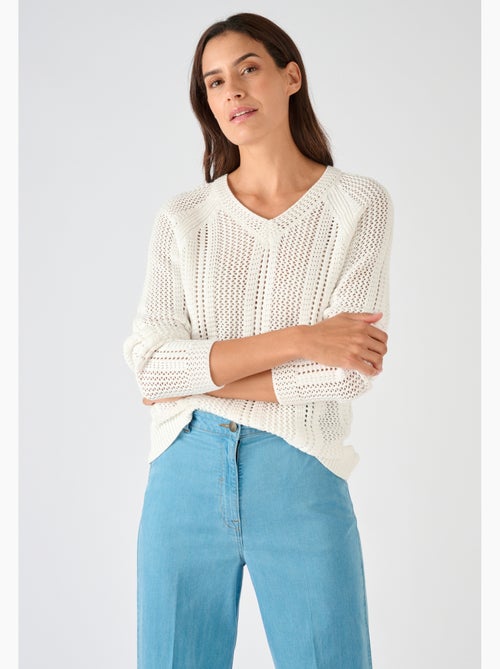 Pull maille ajourée - Damart - Kiabi