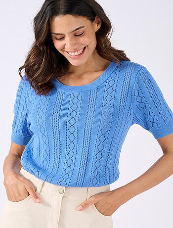 Pull maille ajourée - Damart