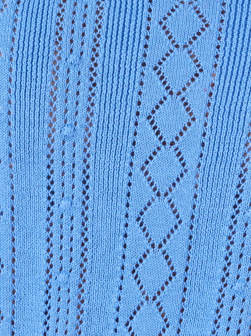 Pull maille ajourée - Damart Bleu - Kiabi