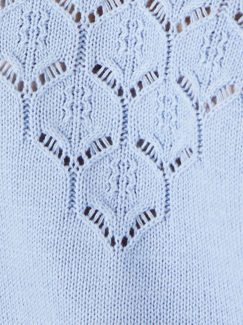 Pull maille ajourée - Damart Bleu gris - Kiabi