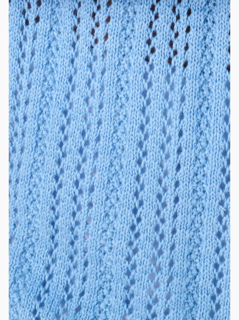 Pull maille ajourée - Damart Bleu - Kiabi