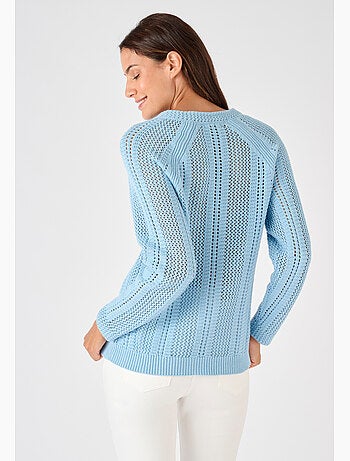 Pull maille ajourée - Damart
