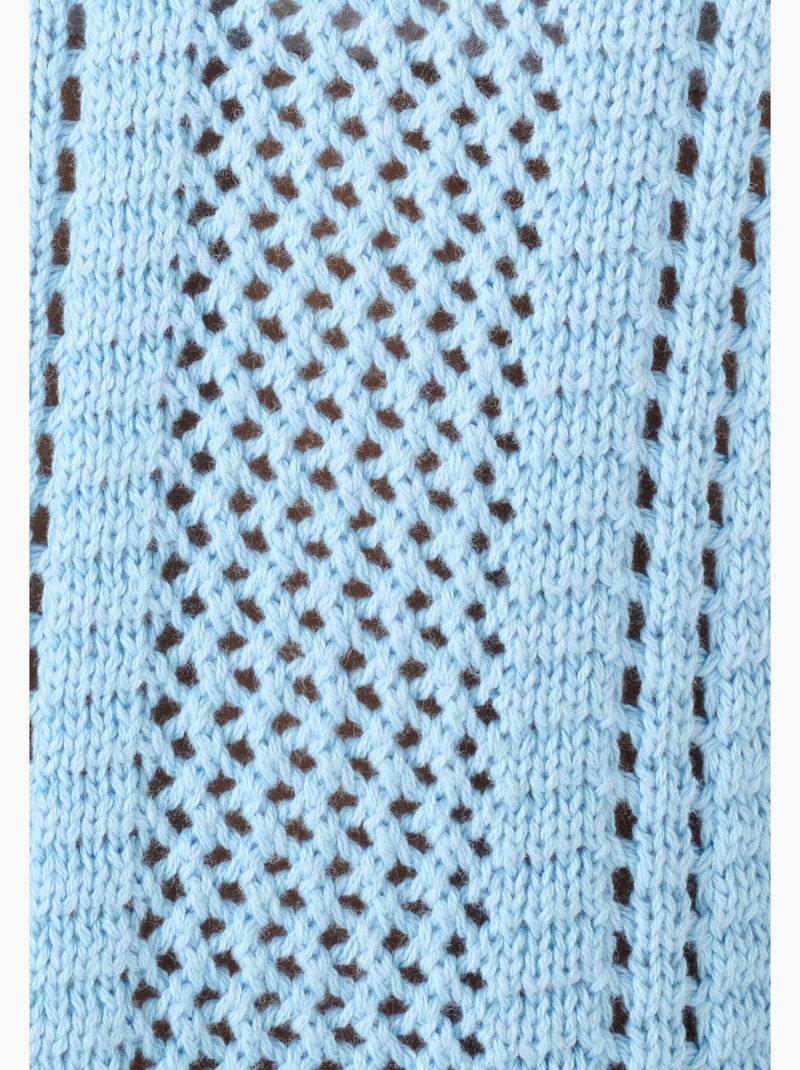 Pull maille ajourée - Damart Bleu - Kiabi