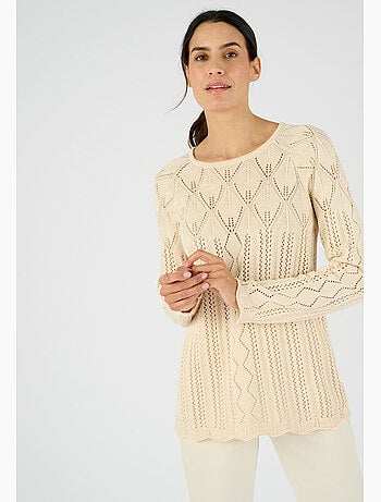 Pull maille ajourée - Damart