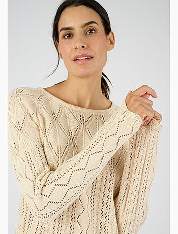 Pull maille ajourée - Damart