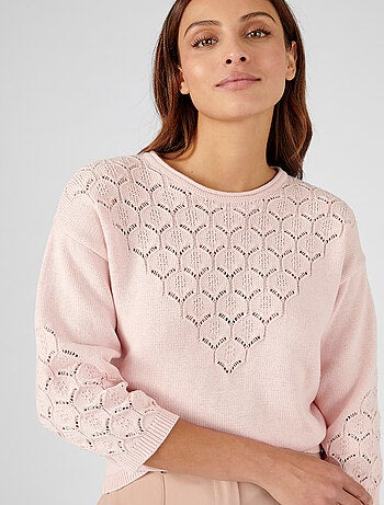 Pull maille ajourée - Damart