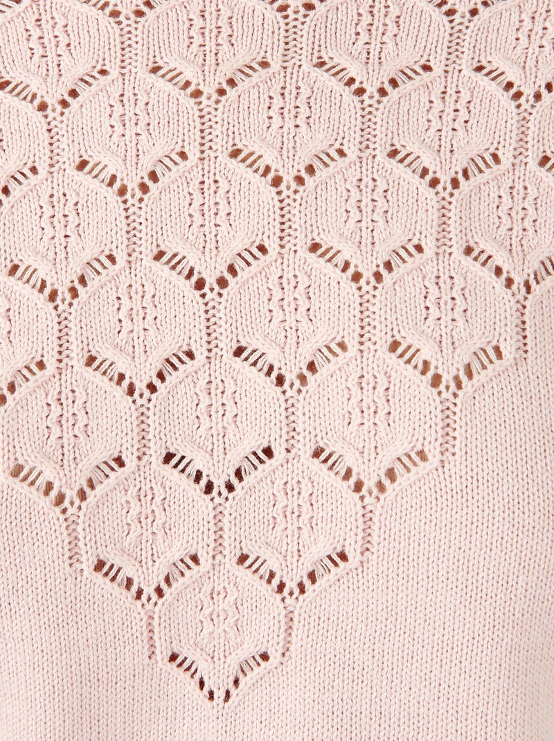 Pull maille ajourée - Damart Rose pâle - Kiabi