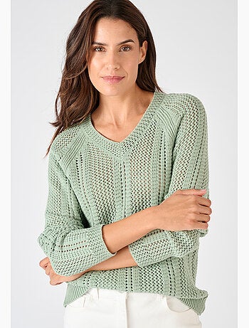 Pull maille ajourée - Damart