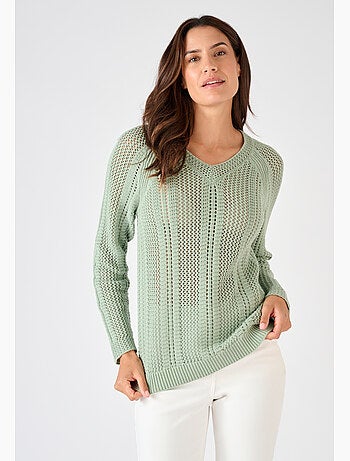 Pull maille ajourée - Damart