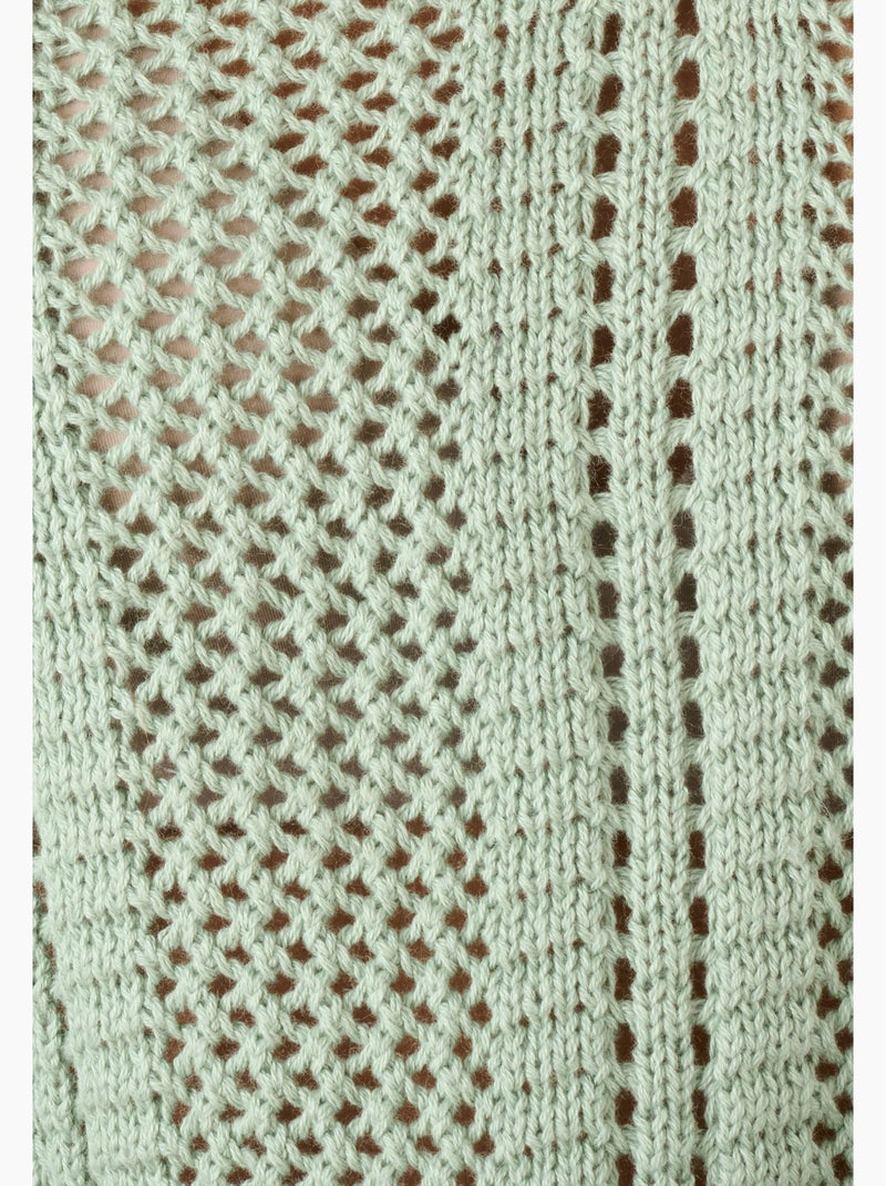 Pull maille ajourée - Damart Vert - Kiabi