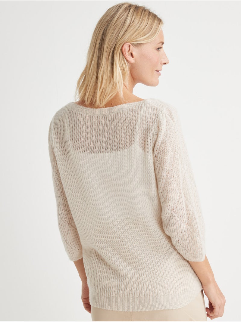 Pull maille ajourée - DAXON Ecru - Kiabi