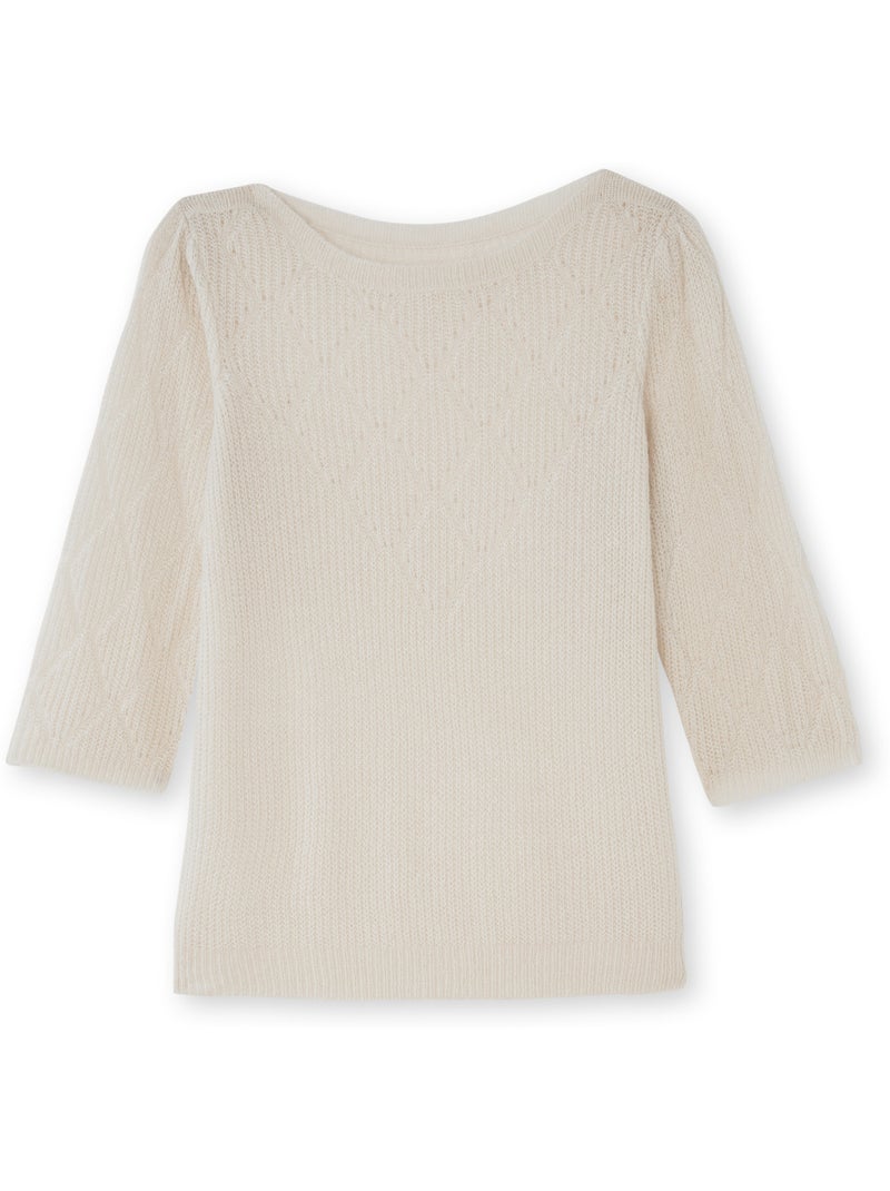 Pull maille ajourée - DAXON Ecru - Kiabi