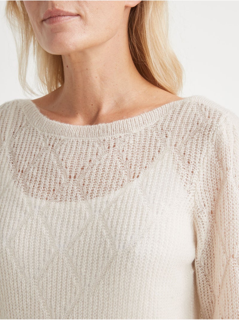 Pull maille ajourée - DAXON Ecru - Kiabi