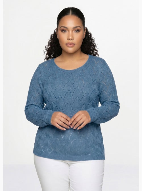 Pull maille ajourée avec fibres recyclées - Afibel - Kiabi