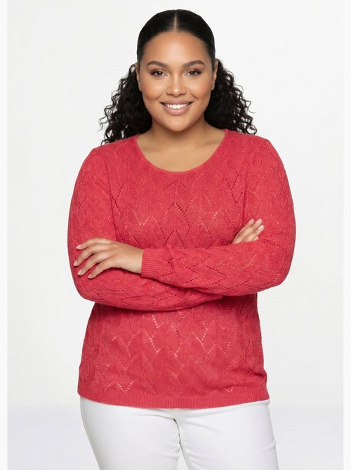 Pull maille ajourée avec fibres recyclées - Afibel - Kiabi