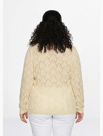 Pull maille ajourée avec fibres recyclées - Afibel